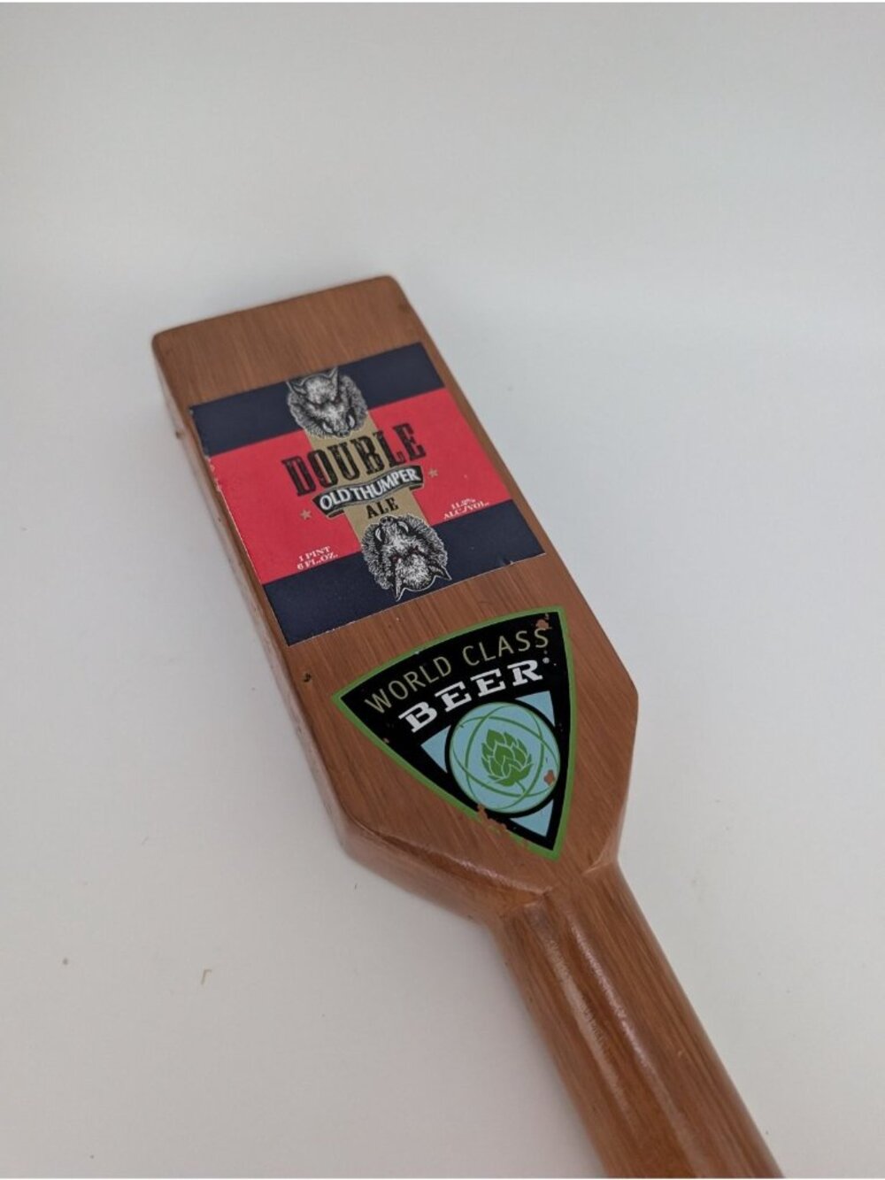 Shipyard Double Old Thumper Ale Tap Handle Brown Wood 9" Craft Beer RARE - Picture 4 of 5